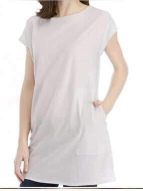 Eileen Fisher striped tunic top. Comfy, organic cotton. Beachy boho. Sz S